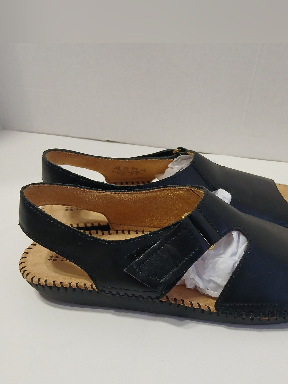 Naturalizer Black Leather Slingback Comfort Sandals Size 7.5N